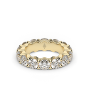 5 Carat Yellow Gold Round Shape Diamond Eternity Ring/Band With Shared Prong Setting.